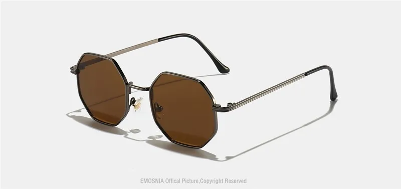 CATERSIDE Polygon Sunglasses Men Vintage Octagon Metal Sunglasses Women Luxury Brand Goggle Sun Glasses Men Gafas De Sol UV400 white sunglasses women
