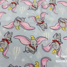 50x180 см слон Дамбо Трикотажная хлопковая ткань для шитья своими руками Лоскутная рубашка для маленьких девочек и мальчиков постельные принадлежности детская одежда