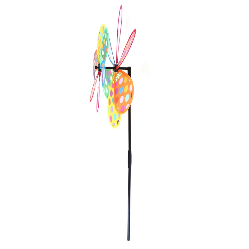 Двухслойный Павлин лазер блёстки ветряная мельница красочный ветер Спиннер домашний садовый декор дворовая детская игрушка