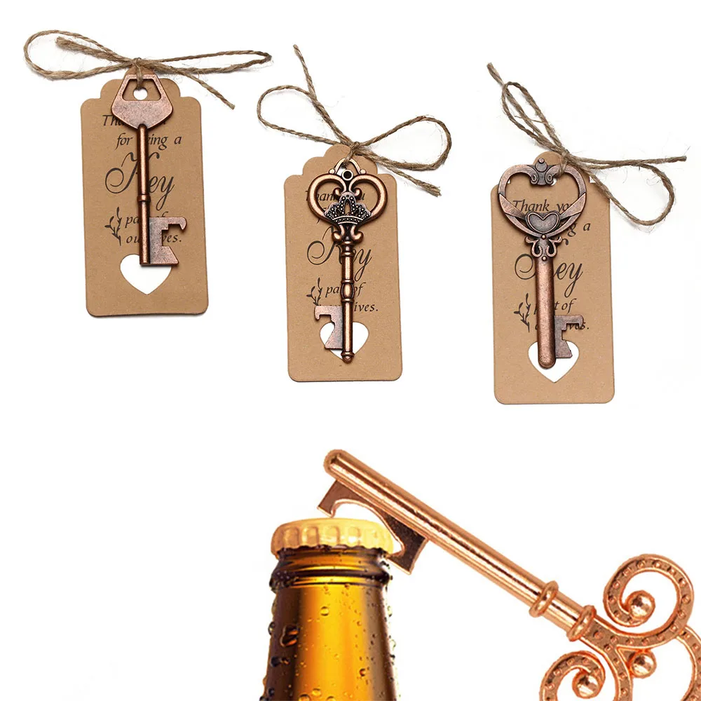 Key Shaped Bottle Opener Keychain Shaped Vintage Copper Silver Color