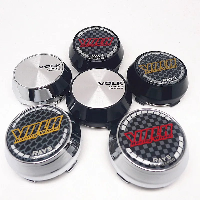 

4pcs For 60mm 56mm Rays Volk Racing Car Wheel Hub Rim Center Cap Cover 45mm Badge Emblem Sticker