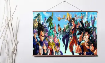 

Goku Dragon Ball Z Anime Art Canvas poster decoration painting with solid wood hanging scroll