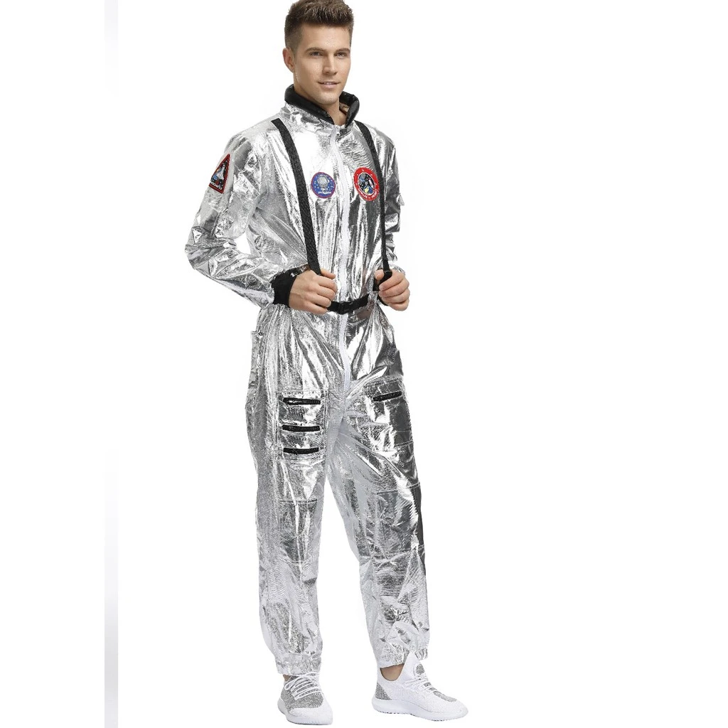 FREE Space Suit For Men Adult Plus Size Astronaut Costume Silver Costumes Halloween Costume One Piece Jumpsuit 917 - buy at the of $8.29 in aliexpress.com | imall.com