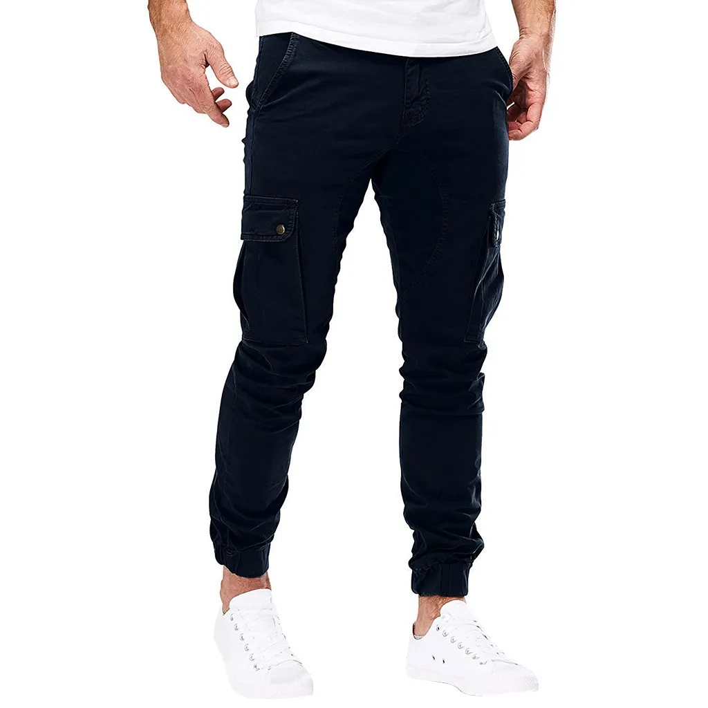 Vogue Joggers мужская верхняя одежда с карманами Комбинезоны повседневные однотонные спортивные рабочие брюки тренировочные брюки Moletom Masculino