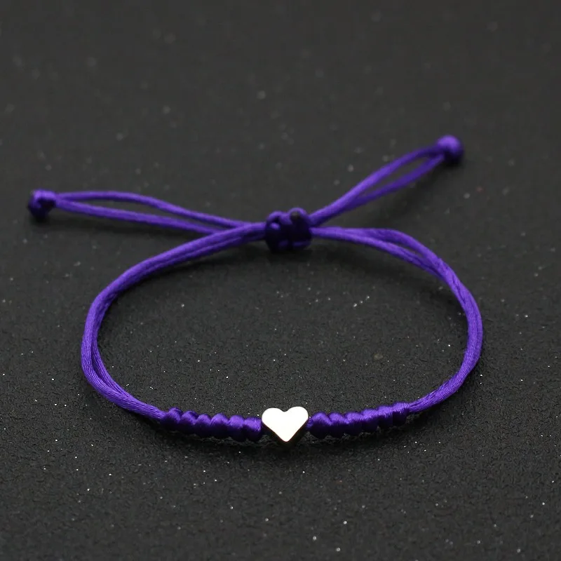Manual Braided King Kong Knot Bracelets Couple Metal Love Heart Bracelet Men Women Friendship Lucky Bracelet Adjustable Jewelry