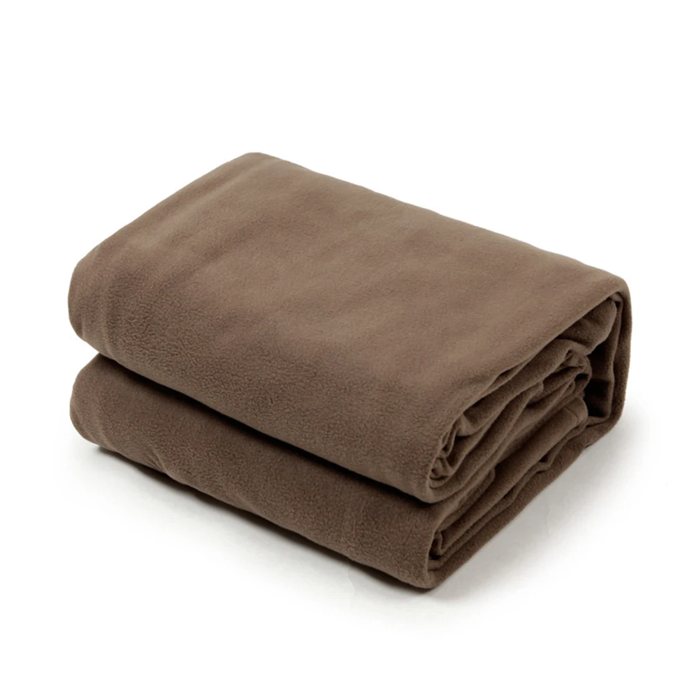 Khaki Tent Double Sided Sleeping Bag Thickened Polar Fleece Washable Zipper Closure Travel Hanging Warm Soft Outdoor Camping Foldable - Цвет: Khaki