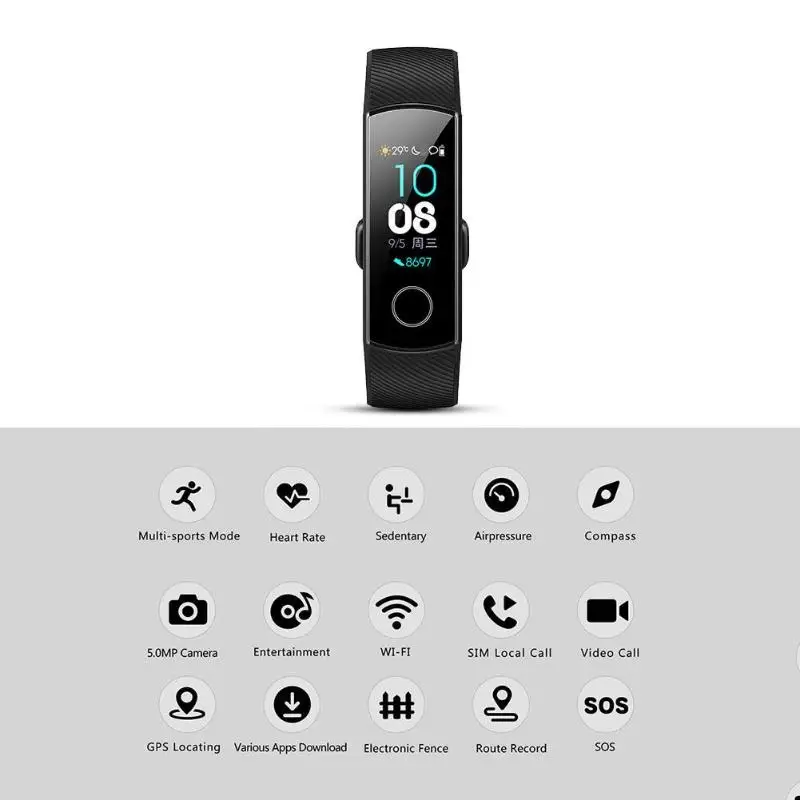 huawei Honor Band 4 смарт-браслет Amoled цветной 0,9" сенсорный экран водонепроницаемый плавающий осанки Обнаружение пульса сна оснастка