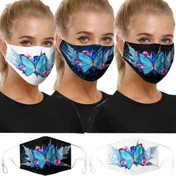 

1PC Dustproof Windproof Protective Mask Non-woven fabric Cotton printed masks Foggy Haze Anti-spitting Mask #30