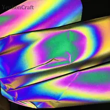 YeulionCraft 50x140 см Светоотражающая Лоскутная ткань для одежды яркая Ретро Светоотражающая Магическая градиентная расцветка DIY швейная ткань