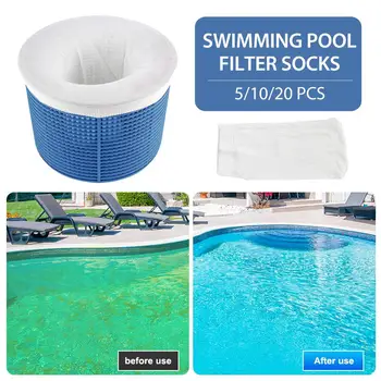 

5PCS Pool Skimmer Socks Filters Baskets Skimmers Filter Cleans Debris Tool For In-ground Above Ground Pools Accessories