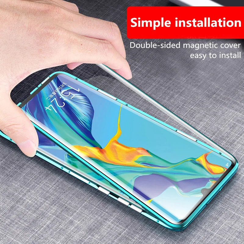 Магнитный адсорбционный магнит, чехол для телефона samsung Galaxy S10 Lite S9 S8 Plus Note 10 Pro A50 A60 A70, двойное закаленное стекло
