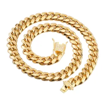 

ICEOUTBOX 10mm Curb Cuban Link Chain Bracelets For Women Men's Hip Hop Jewlery With Crystal Bukle Unisex Wrist Bracelet Necklace