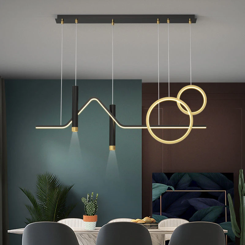 Moderne Minimalistischen Kronleuchter Nordic Kreative Design Schwarz LED  Hängen Lampen Esszimmer Cafe Bar Tisch Dekoration Lampe|Pendelleuchten| -  AliExpress