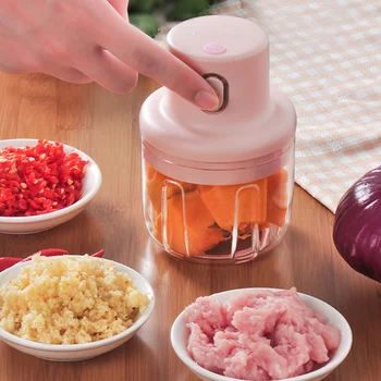 

250ml Kitchen Meat Grinder Shredder Garlic Ginger Chopper Blender Multi-functional Household Food Processor Electric Mixer