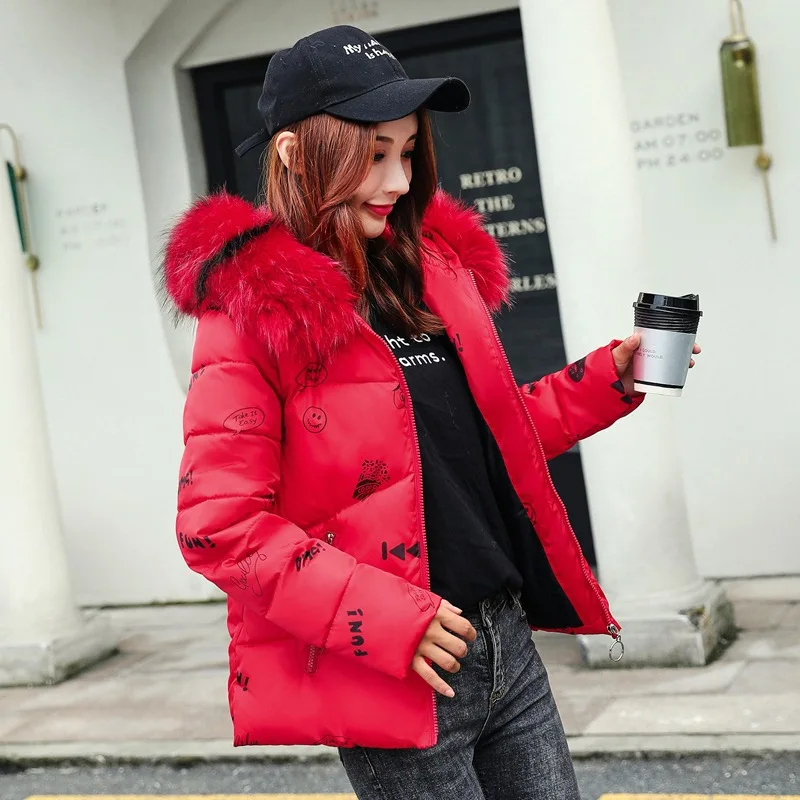 

AliExpress Hot Selling 2019 Autumn And Winter New Style Korean-style Ladies'band Fur Collar Cotton Coat Women Coat Short Slim Fi