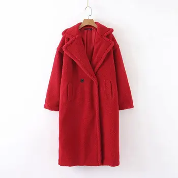 

Hot sale Lins' 85-9119 European and American fashion lambs wool coat coat