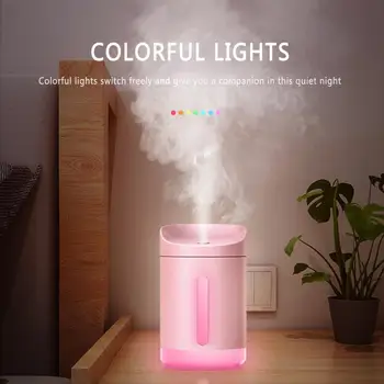 

Mini Portable Home Appliances USB Humidifier 340ml Ultrasonic Cool Mist Aroma Air Oil Diffuser Romantic Color LED Humidificator