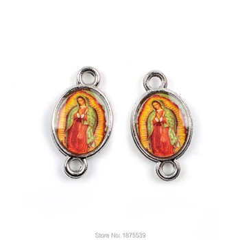 

Fashion our lady of Guadalupe medal two hole bead used in bracelet and rosary