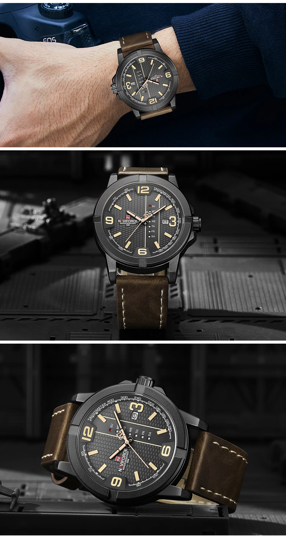 NAVIFORCE часы для мужчин Топ люксовый бренд повседневные кварцевые часы для мужчин s кожа водонепроницаемые наручные часы Мужские часы Relogio Masculino