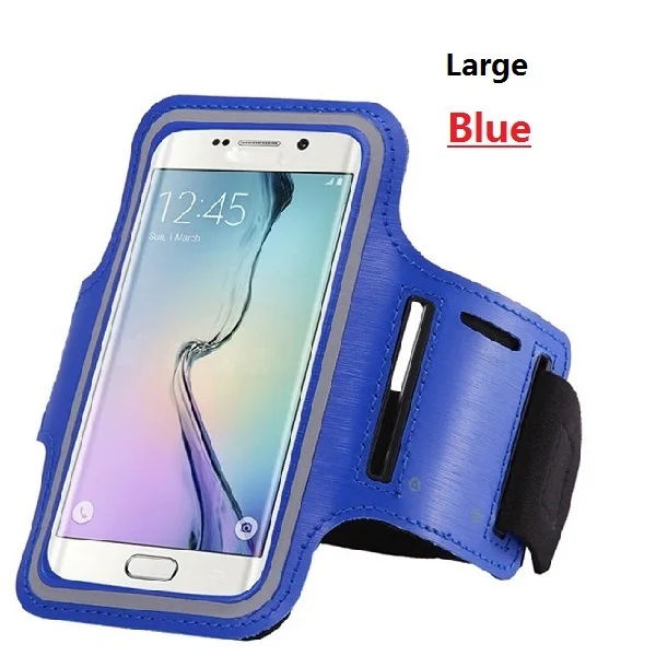 Для спортивной сумки чехол для телефона для бега браслет ремень на руку ремешок чехол для iPhone huawei samsung Xiaomi Redmi sony все телефоны - Цвет: Blue-Large