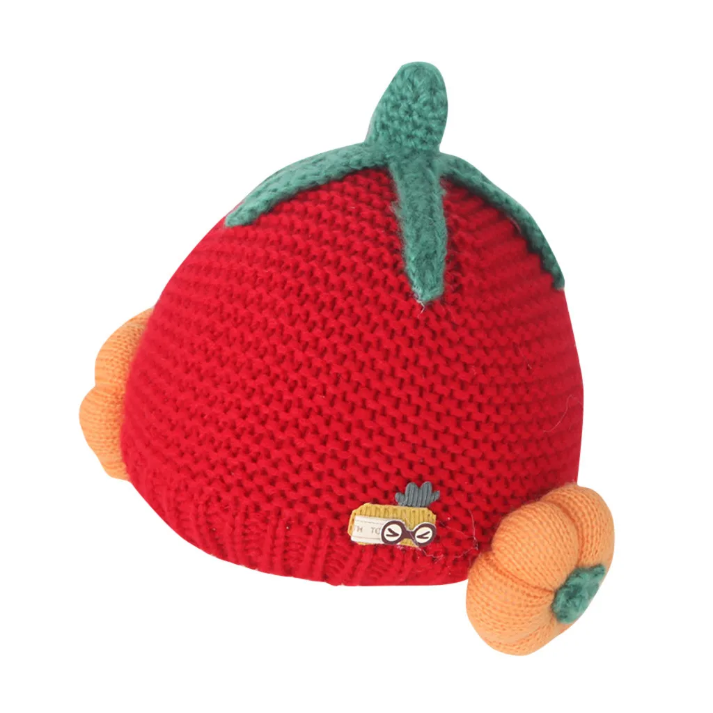 Женская шапка с изображением тыквы, фруктов, двух ушек, модная детская вязаная шапка Gorro, сохраняющая тепло, шапка с рукавом, шапка с дизайном «Тыква», уличная Лыжная шапка