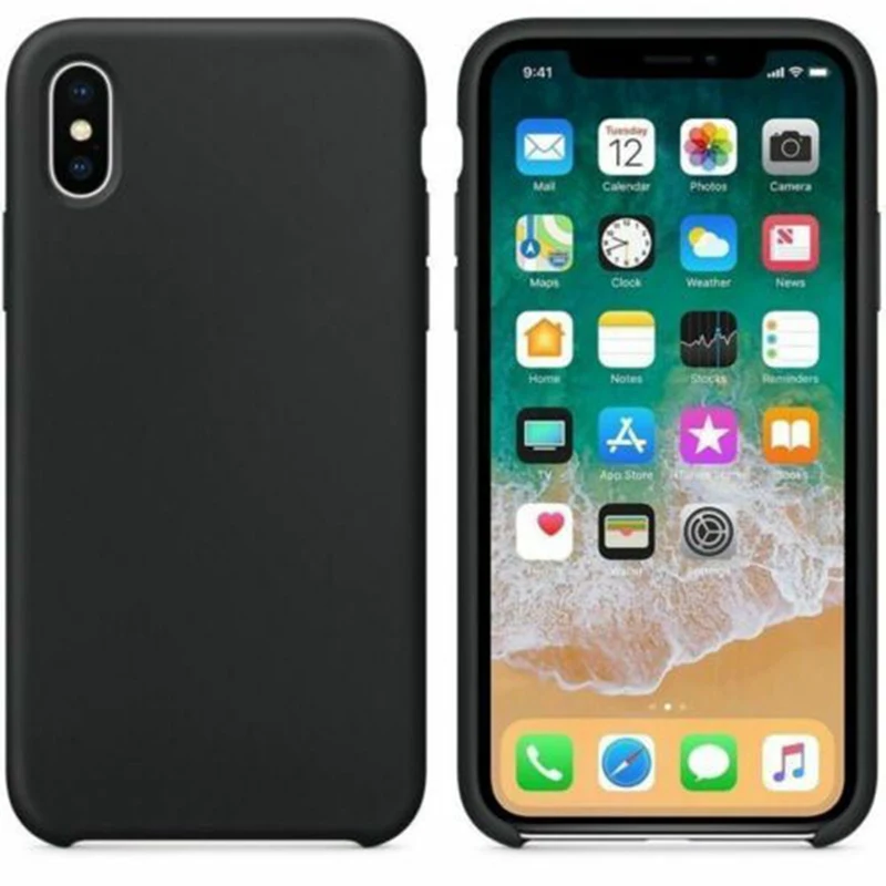 Черный Жесткий силиконовый чехол для телефона с логотипом для iPhone X, XR, XS, Max, 6, 6 S, 7, 8 Plus, iPhone 11, 11Pro, Max, чехол - Цвет: Черный