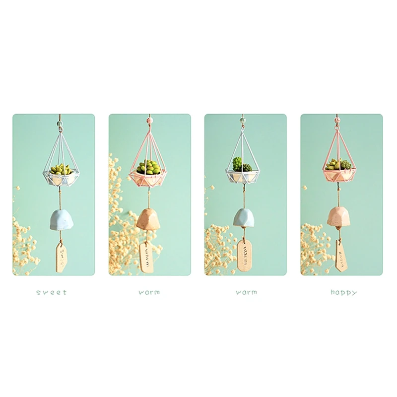 Forest Wind Chimes Wrought Iron Wind Chimes Hanging Ornaments Resin Ceramic Wind Chimes Craft Gift Home Decoration Art Pendant