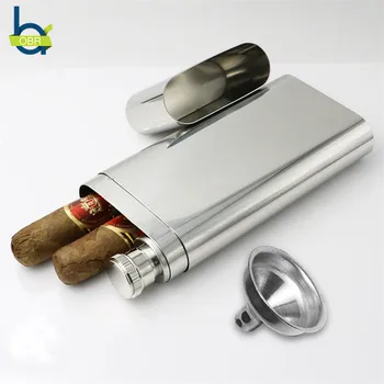 

OBR Stainless Steel Wine and Cigar Case with Funnel Cigarette Box Hip Flask Liquor Tube Outdoor Bottle Beer Whiskey Drinkware