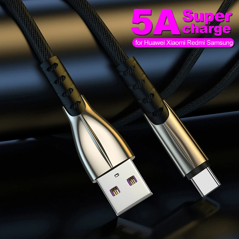 Cavo Usb Tipo C 5A Supercharge Qc 3.0 4.0 Cavo Caricabatterie Dati A Ricarica Rapida Cavo Per Huawei Honor 30 Xiaomi Redmi 8 8A Note 9 Pro