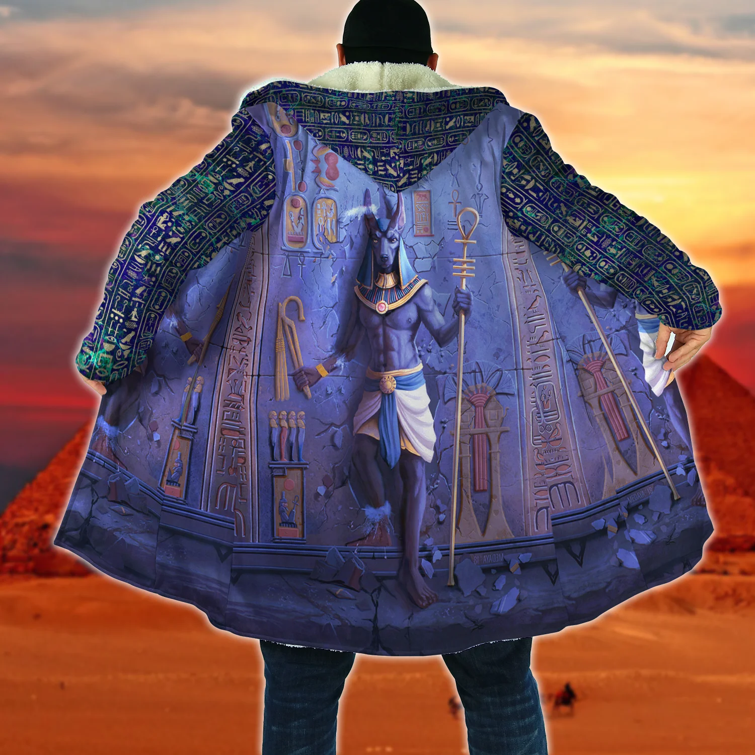 Winter Herren Mit Kapuze mantel Alte Ägypten Augen Von Horus 3D Druck Fleece wind breaker Unisex Casual Dicke Warme Kapuze mantel PF20 – Detail 33