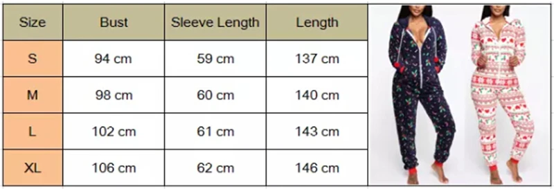 Женский комбинезон с длинным рукавом, с капюшоном, на молнии, стильные пижамные комплекты, Женская рождественская одежда для сна, Рождественская одежда для сна