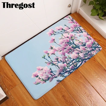 

Floral Printed Home Decor Mats Bedroom Floor Mat Microfiber Flannel 3D Carpet Welcome Indoor Rug Memory foam Floor Rugs Thick