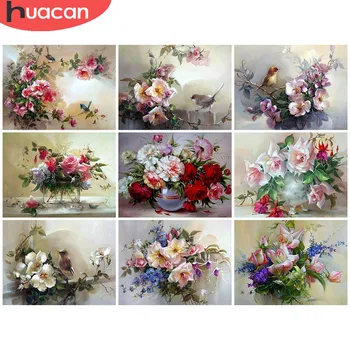 

HUACAN Diamond Painting Full Square Drill Flowers DIY Diamond Embroidery Sale Rhinestones Picture Home Decoration