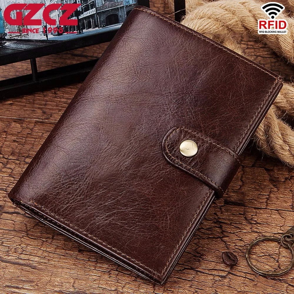 2019 Genuine Leather Wallet Men Passport Holder Coin Purse Magic Wallets Portomonee Rfid Walet Cover PORTFOLIO MAN | Багаж и сумки