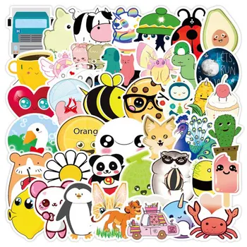 

50Pcs/pack Cute Stickers Cartoon Decoration Water Bottles Stickers Suitable For Photo Luggage Laptop Trendy Stickers
