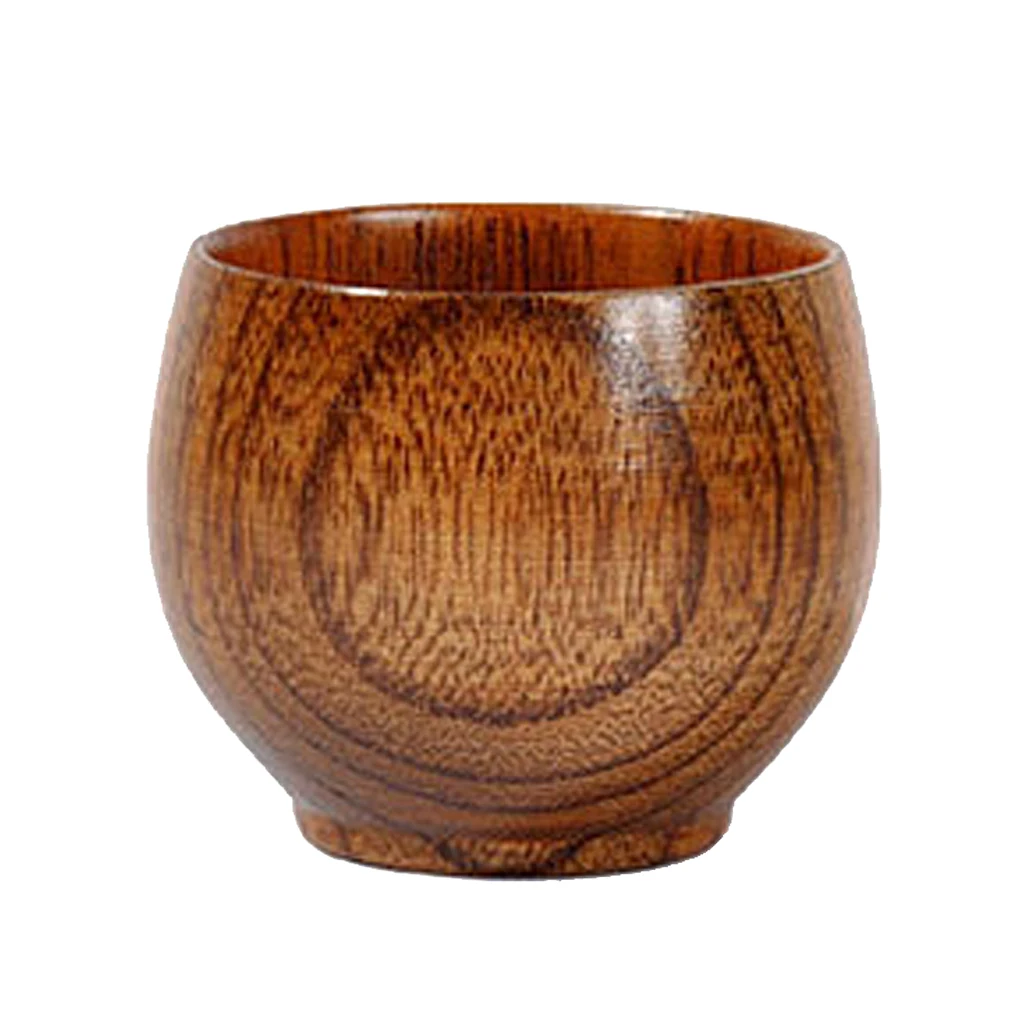 Natural Solid Wood Wooden Tea Cup 50ml Wine Mug Small Drinking Cup for Home Restaurant Camping Hiking Travel Use