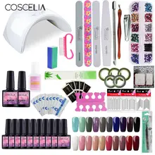 Набор маникюрных инструментов COSCELIA US Warehouse, Гель-лак для ногтей, дизайн ногтей, СВЕТОДИОДНЫЙ УФ-светильник