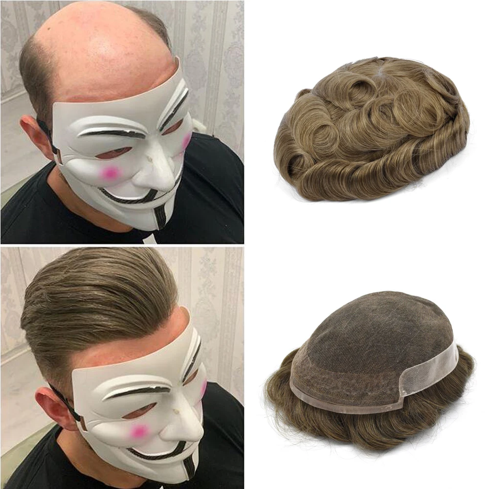 BYMC мужской s парик французский кружевной с ПУ 6 дюймов Remy индийские волосы