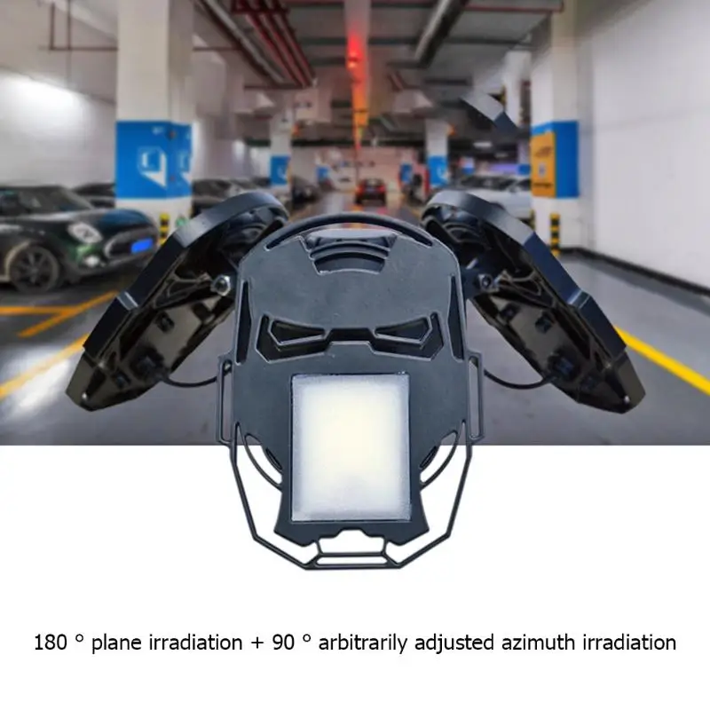 60 Вт E27 120LED прочный деформируемая игрушка Радиолокационная потолочная лампа в сложенном виде вентилятор с 3-мя лезвиями освещение гаража склад светильники