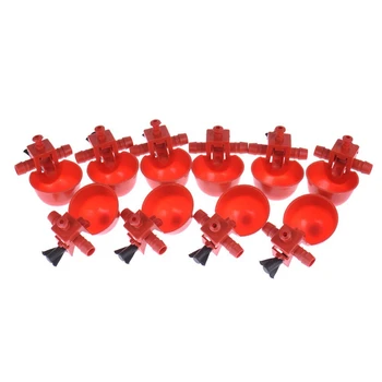 

100 Pcs Chicken Drinking Cups Quail Waterer Bowls Bird Red Glass Animal Husbandry Tools Automatic Bird Coop Feeder Drinking Cups