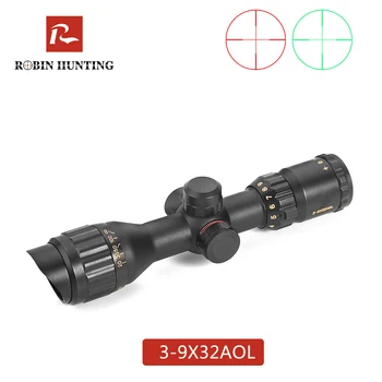 

Robin Hunting 3-9x32 AOL Tactical Optics Adjustab Red Green Mil Dot Illuminated Reticle Angled Integral Riflescopes For Air Gun