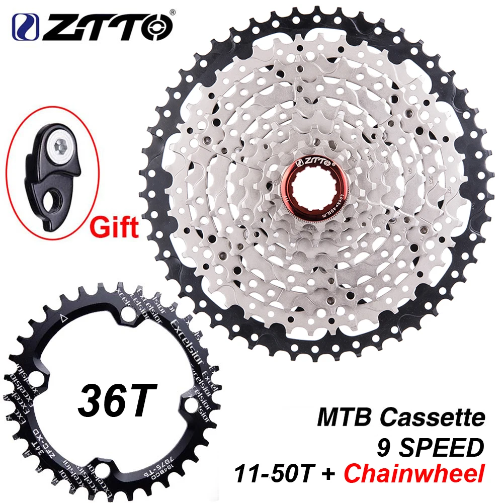 ZTTO 9 скоростная кассета для горного велосипеда 11-50T широкое соотношение MTB 9 скоростная велосипедная Звездочка 9 S свободного хода совместима с M430 M4000 M590 - Цвет: 36T-9S 50T