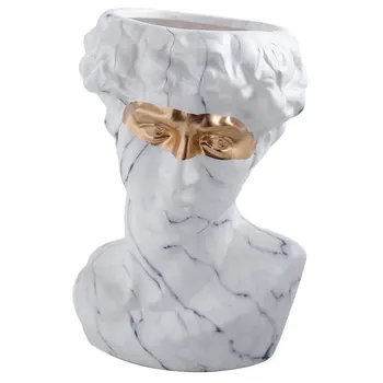 

1PC Human Head Flowerpot Ceramic Planting Vase Flower Arrangement Pot Succulent Plants Pot for Home Office Store Hotel