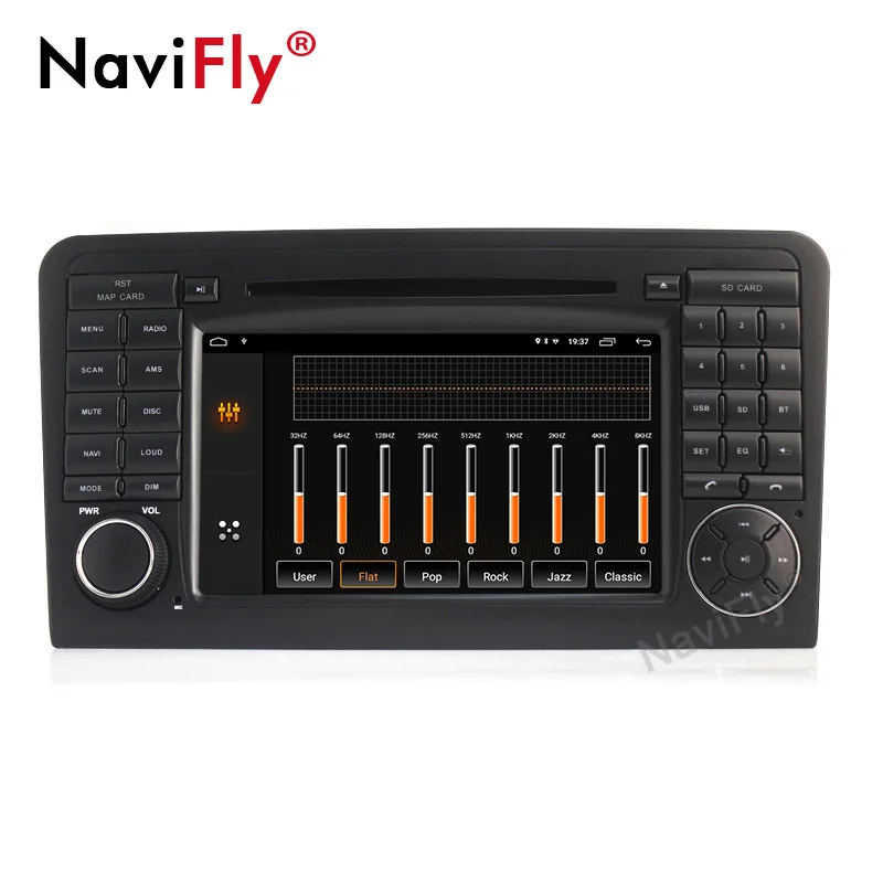 Navifly Android 9,1 автомобильный мультимедийный DVD плейерт для Mercedes Benz ML серии W164 ML GL gps навигация радио AM карта 2G ram 32G rom