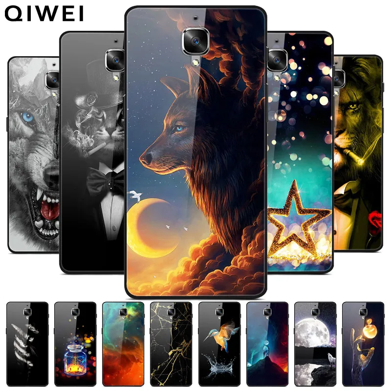 Силиконовый чехол-бампер для Oneplus 3 T жесткая задняя крышка из закаленного стекла