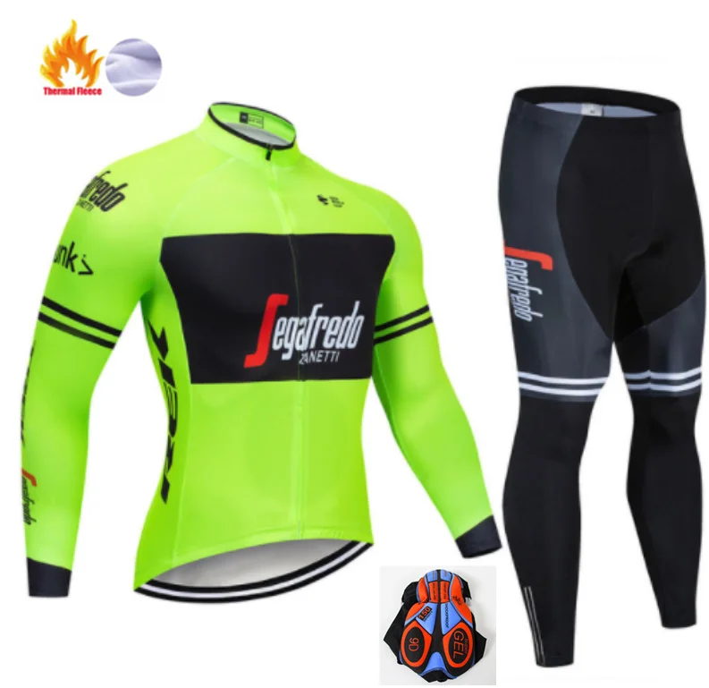 Winter Cycling set5 Черно-белая одежда с длинным рукавом для треккинга на велосипеде, Теплая Флисовая одежда Ropa Invierno для горного велосипеда, зимняя одежда для велоспорта - Цвет: Winter Cycling set5