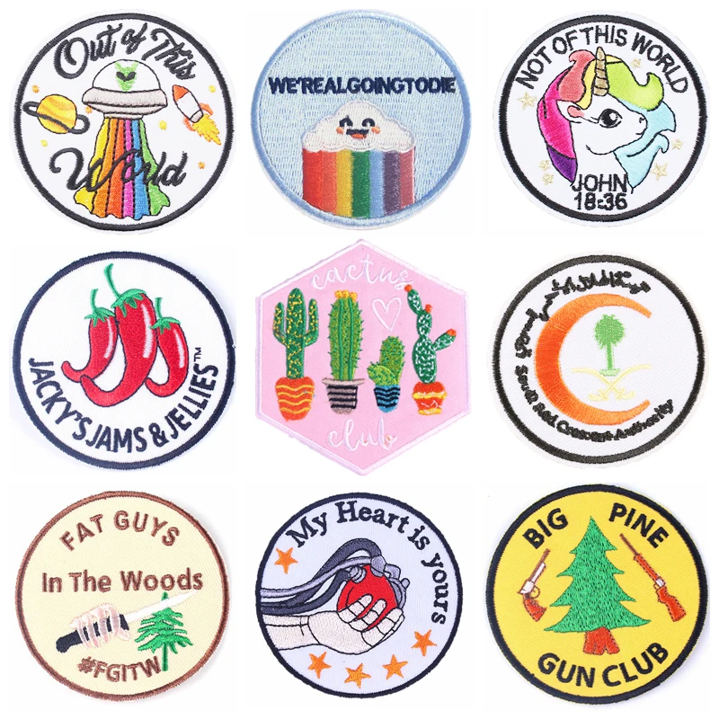 

Pulaqi Badges Water monster parch Iron on Patches for Clothing Stripes Clothes Stickers Wave unicorn gremlins patch wholesale H