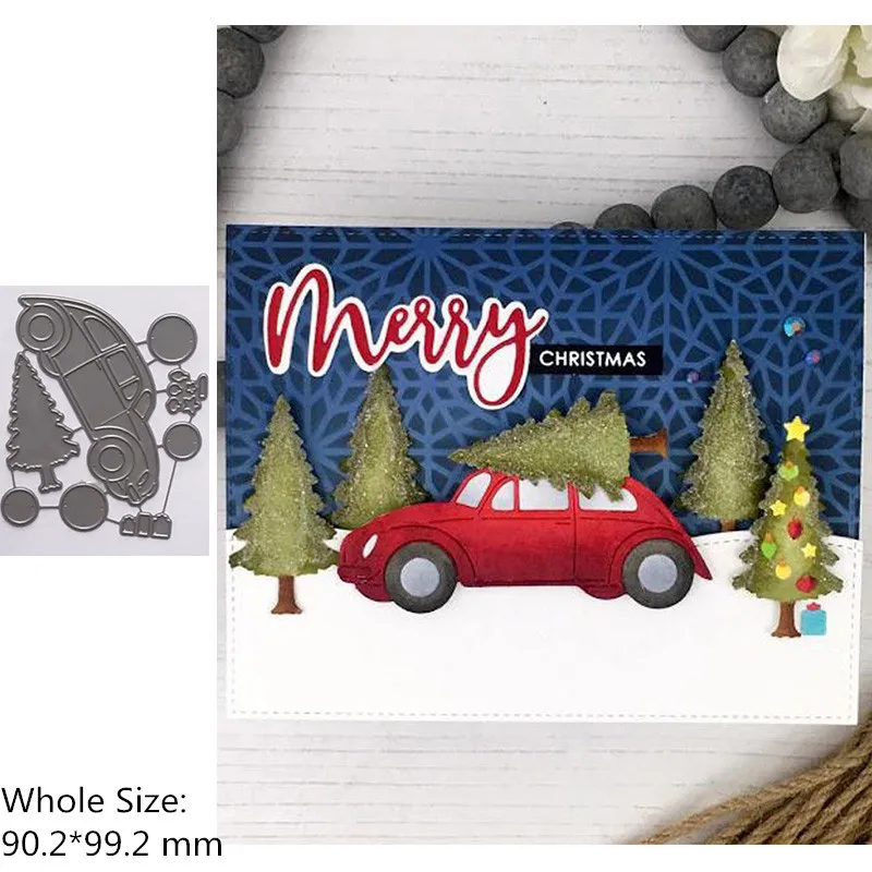 Рождество Санта Клаус дерево тег круглая рамка металлические режущие штампы для скрапбукинга и изготовления открыток новые высечки - Цвет: H4266