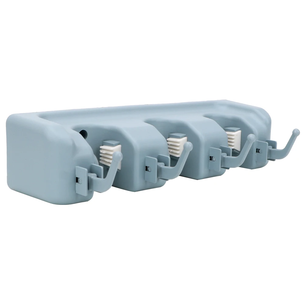 플라스틱 걸레 홀더 벽 마운트 빗자루 후크 3/4/5 위치 다기능 빗자루 스토리지 랙 욕실 주최자