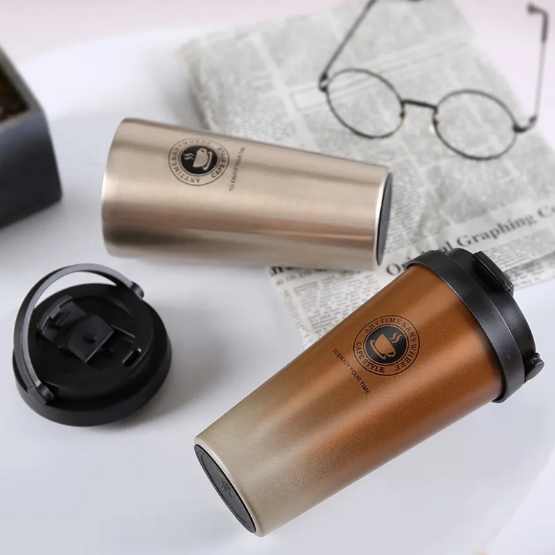 500ml Double Wall Stainless Steel Vacuum Flasks Thermo Cup Coffee Tea Milk Travel Mug Thermol Bottle Water Bottle Thermoses